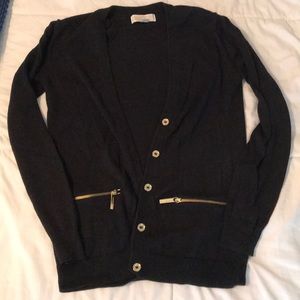 black cardigan sweater
